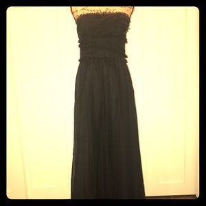 Classic Black Gown with unique ruching in the bust